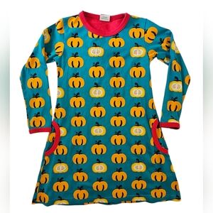 Maxomorra Teal Pumpkins Dress 4/5